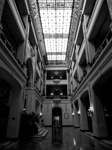The famous glass ceiling over the grand hall. 