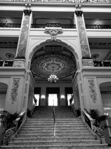 The massive marble staircase made famous in the 1982 movie Annie.