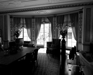 Grand Dining Room facing private garden.