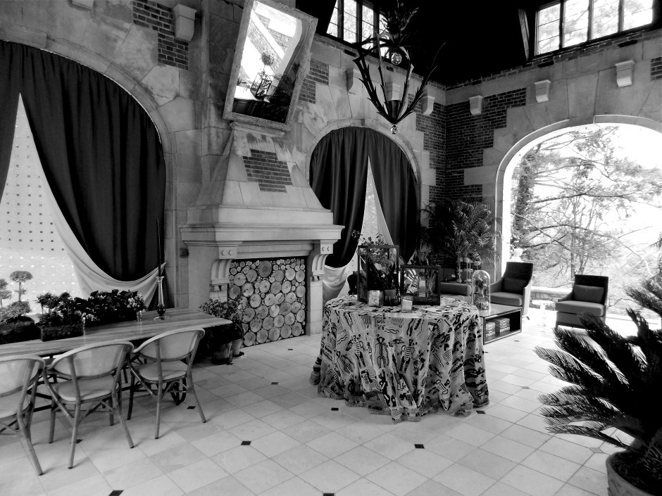 Outdoor Living Room on East side of Estate overlooking the Somerset Hills. 
