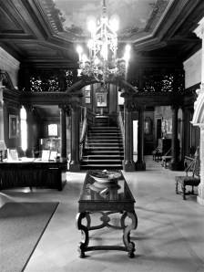 Staircase in the front entry of the mansion