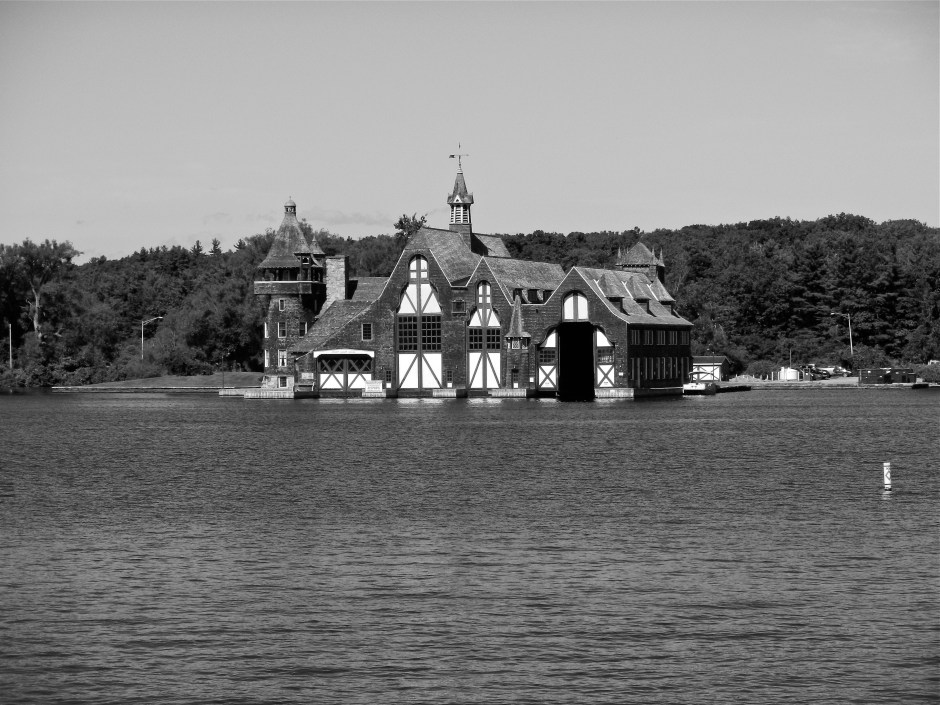 Boldt family Yacht House across the river on Wellesley Island 