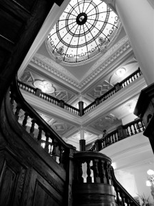 Grand Entrance looking from the first floor up to the fourth floor dome.