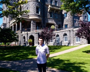 Matthew J. Niewenhous with Boldt Castle in the background.