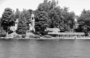 Large home with even larger boathouse. 