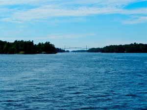 Bridge from Hill Island, Ontario to mainland Canada. Wellesley Island on the American side of the border. 