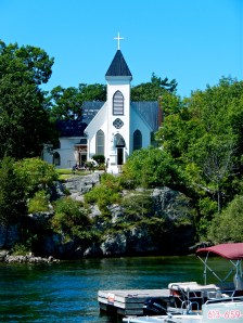 Rockport church on Canadian side of the St. Lawrence River. 