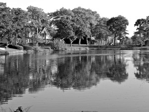 The lake that gave the town its name. The 1960 home across the water is valued at $4.7MM.