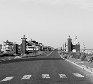 The open gates leading out of Spring Lake.
