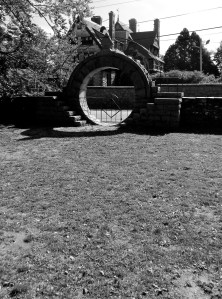 The Chinese Moon Gate with a stone chair at the top. When the home was built, the seated person could see the ocean. Wetmore made his fortune from the China trade, and had a home in China. 