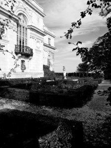 Rose garden looking towards the Atlantic. 