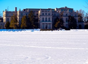 South facade of Shadow 90,000 sqft Shadow Lawn Mansion. 