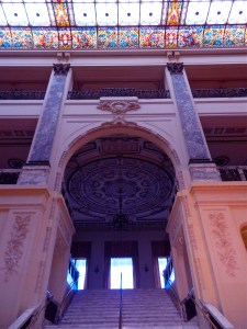 Grand staircase up to second floor.