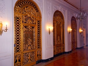 Eastern side of the second floor hall. Behind this wall is a private hall that connects Mr. Parson's bedroom, bathroom, lounge, master family room, master foyer, Mrs. Parson's bedroom, bathroom, and lounge. The entire master suite is larger than most houses. 