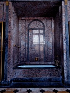 Mr. Parson's Marble bathtub. Fixtures in the bathrooms throughout the home were gilded in 14 Karat Gold.