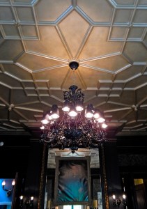 Billiard Room black crystal chandelier